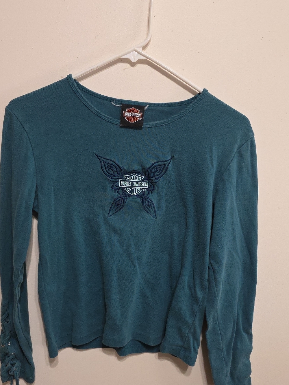 Harley-Davidson Teal Blue Long Sleeve Logo Shirt